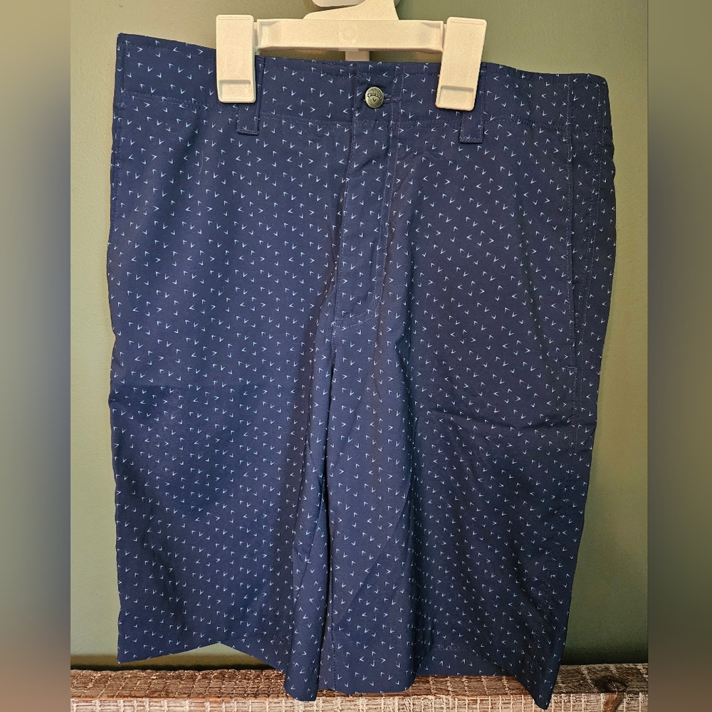 Navy Blue Men's Callaway Golf Patterned Shorts